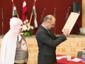 Cūkmena manifestu saņem Jaunjelgavas novada domes priekšsēdētājs - Guntis Libeka